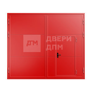 Распашные противопожарные ворота с калиткой порошковая покраска ВПМ-182